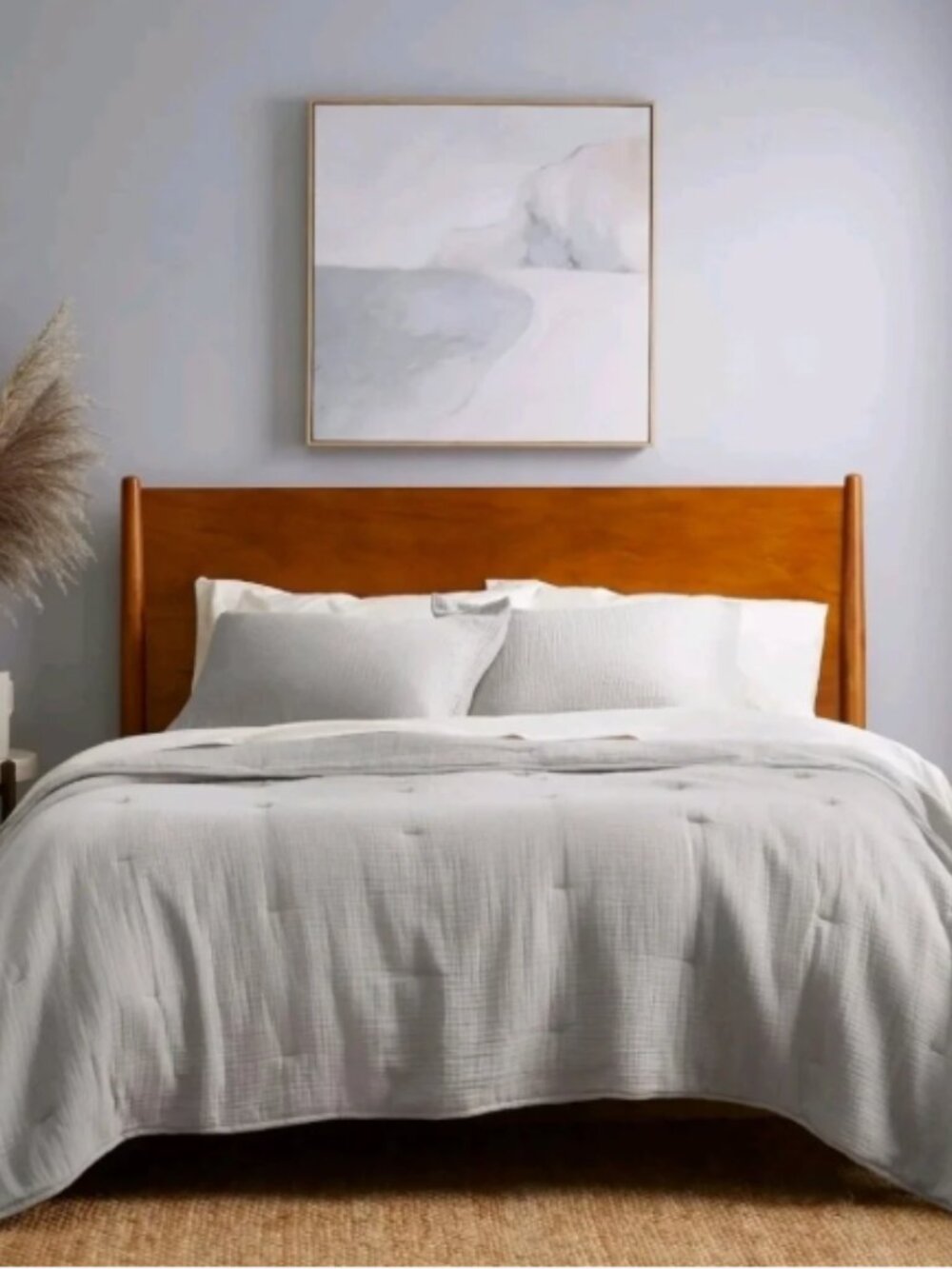 Quince Organic Cotton Airy Gauze Dream Quilt – King/Cal King – Fog Gray-No Shams